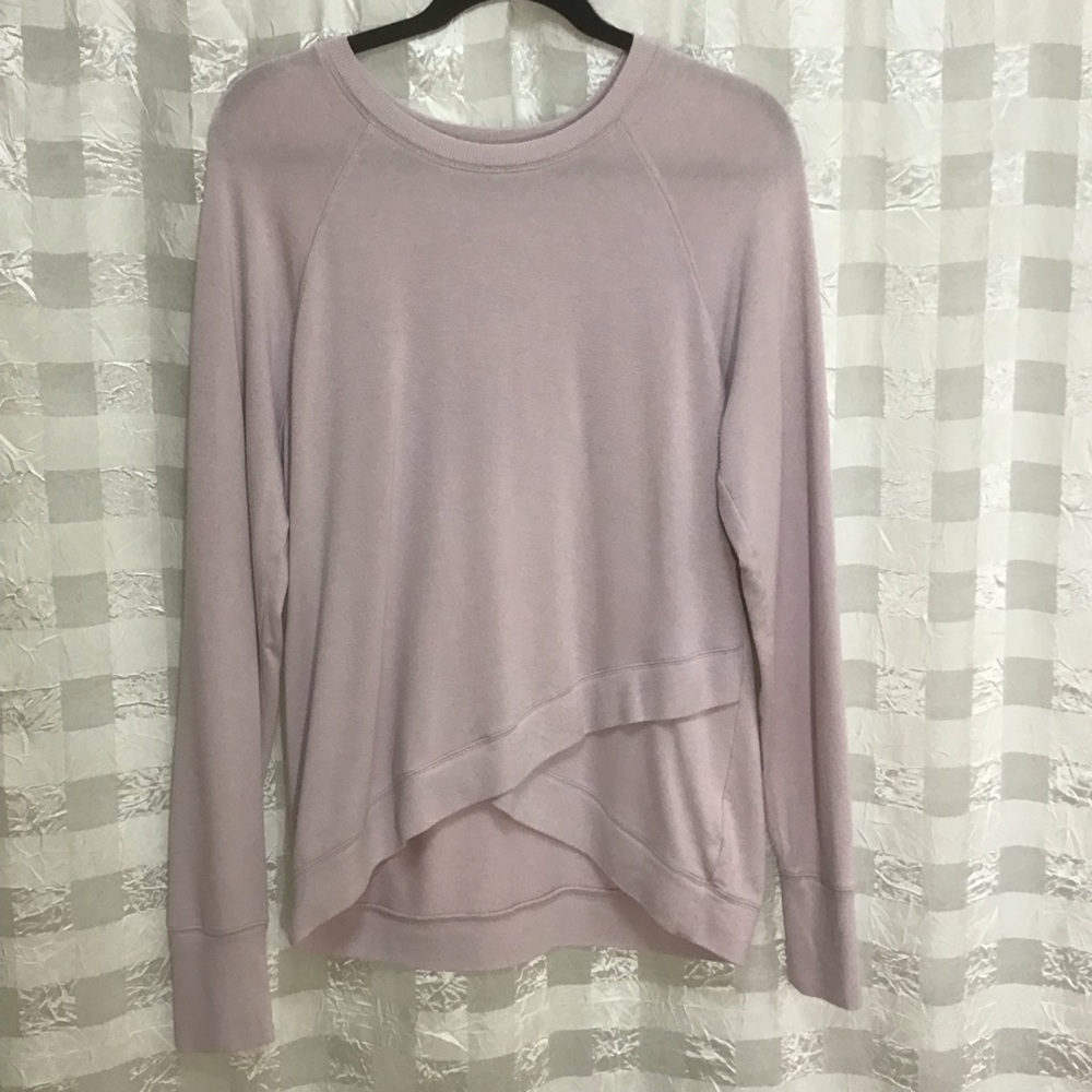 ATHLETA Criss Cross Light Lilac Sweatshirt, Size M